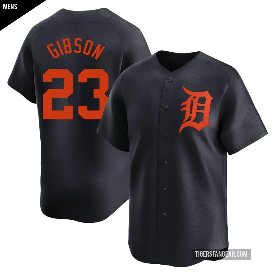 Men's Detroit Tigers ＃23 Kirk Gibson Limited Navy Alternate Jersey