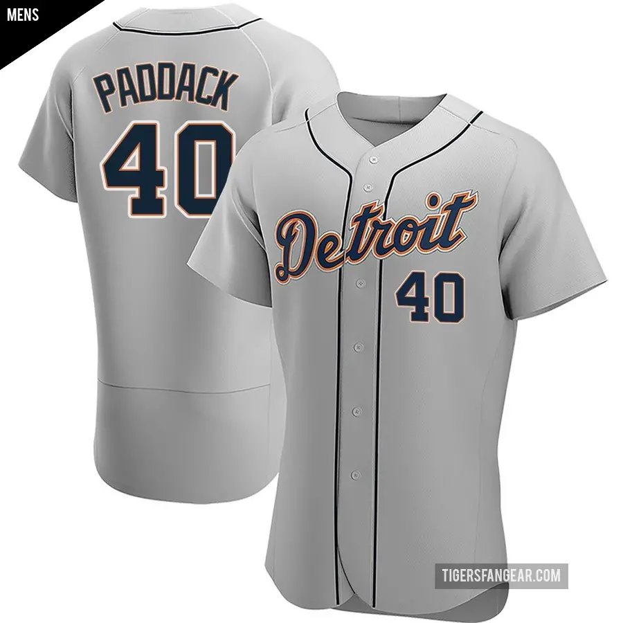 Men's Detroit Tigers ＃40 Chris Paddack Authentic Gray Road Jersey