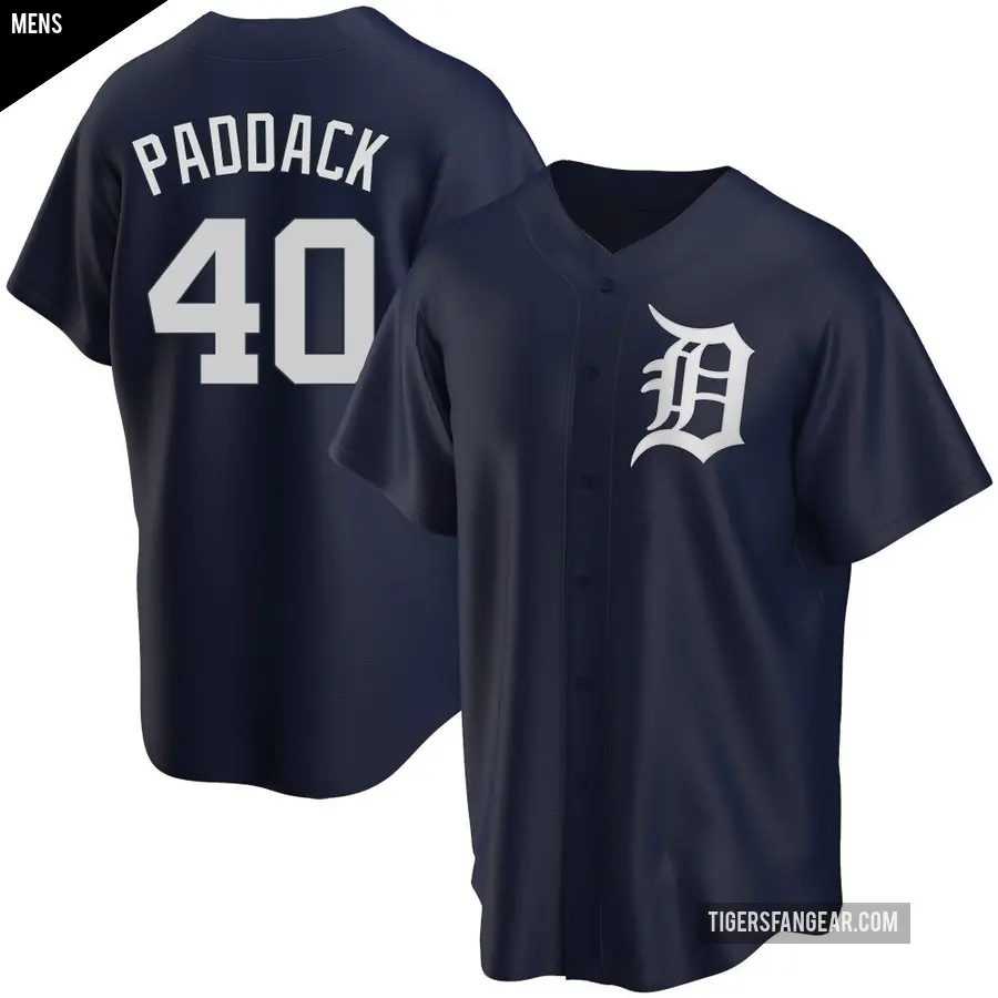 Men's Detroit Tigers ＃40 Chris Paddack Replica Navy Alternate Jersey