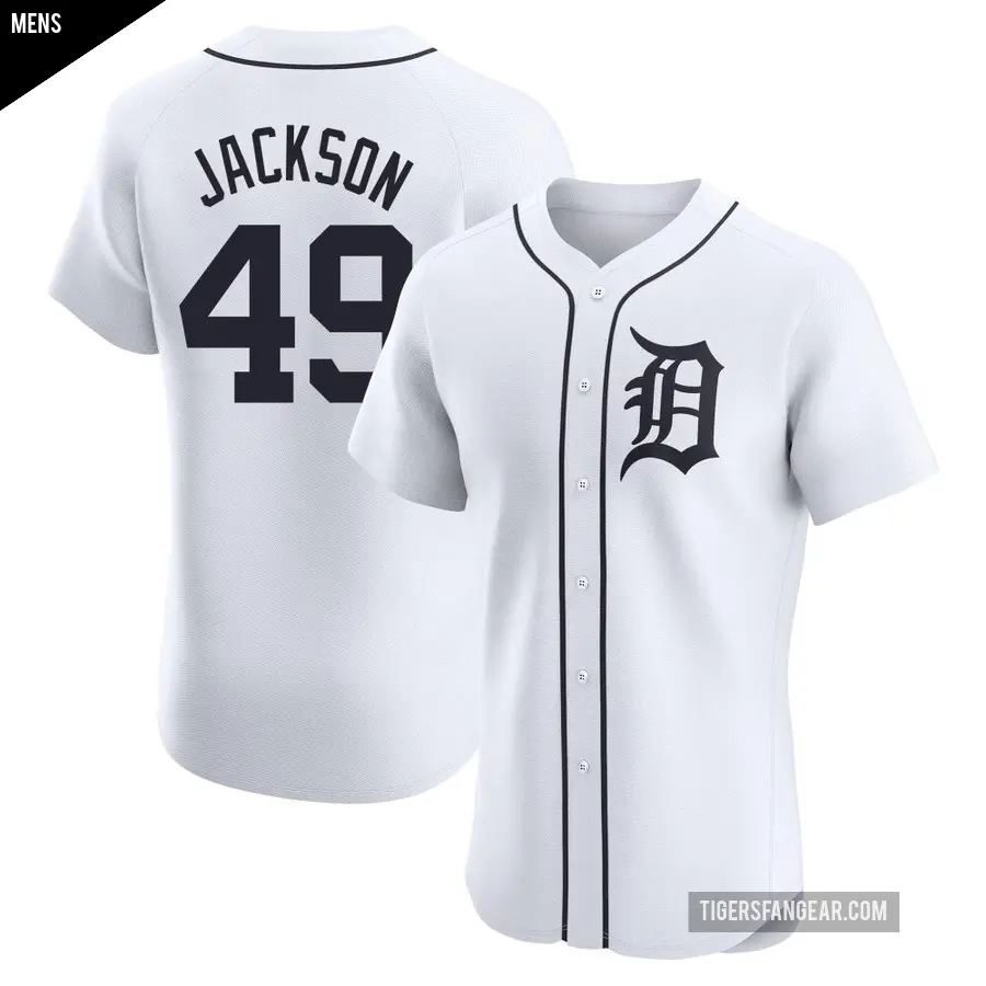 Men's Detroit Tigers ＃49 Luke Jackson Elite White Home Jersey