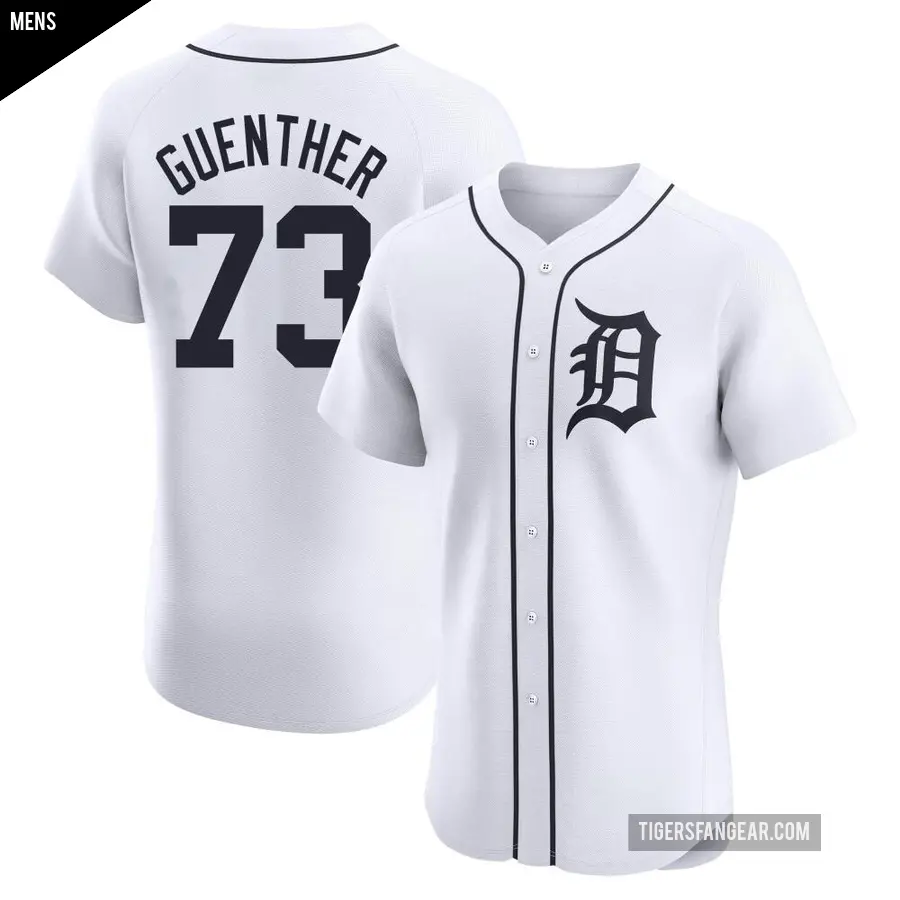 Men's Detroit Tigers ＃73 Sean Guenther Elite White Home Jersey