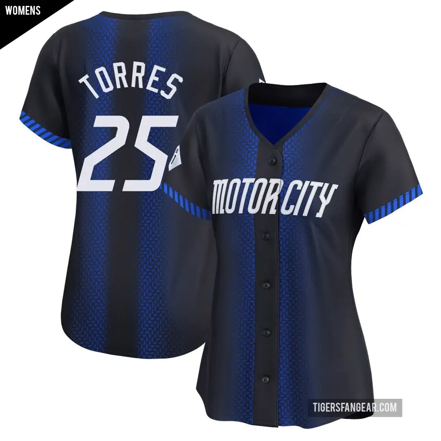 Women's Detroit Tigers ＃25 Gleyber Torres Limited Blue 2024 City Connect Jersey