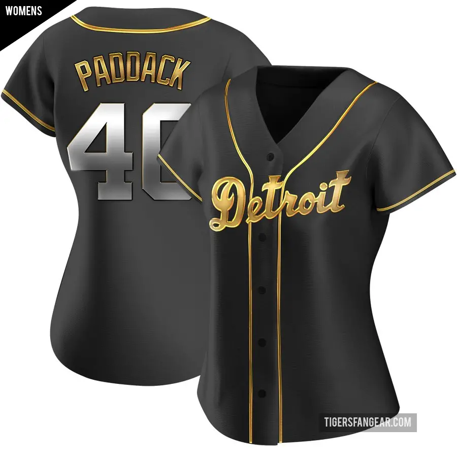 Women's Detroit Tigers ＃40 Chris Paddack Replica Gold Black en Alternate Jersey