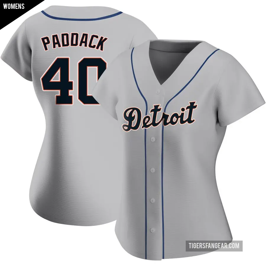 Women's Detroit Tigers ＃40 Chris Paddack Replica Gray Road Jersey