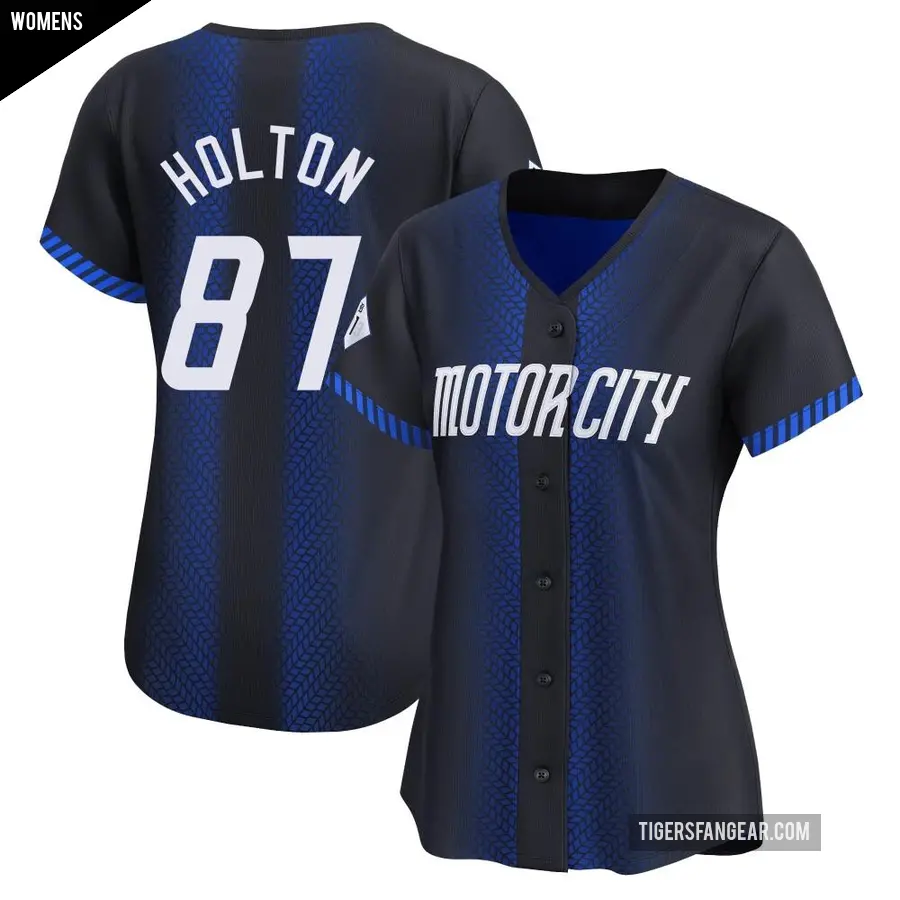 Women's Detroit Tigers ＃87 Tyler Holton Limited Blue 2024 City Connect Jersey