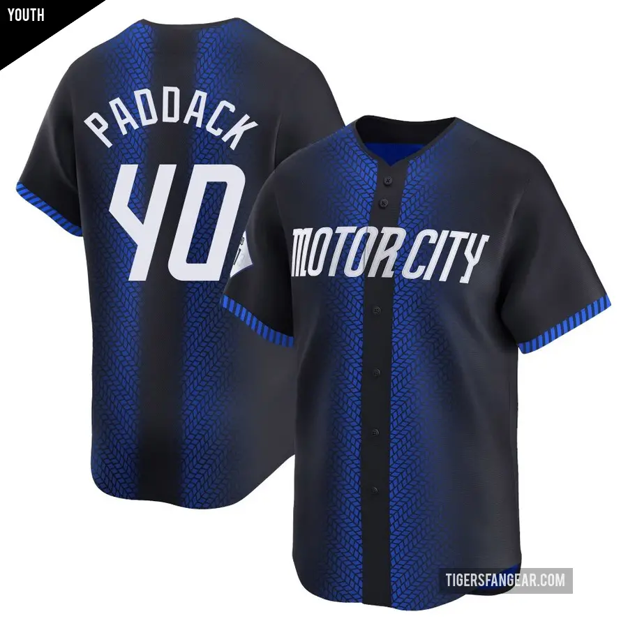 Youth Detroit Tigers ＃40 Chris Paddack Limited Blue 2024 City Connect Jersey