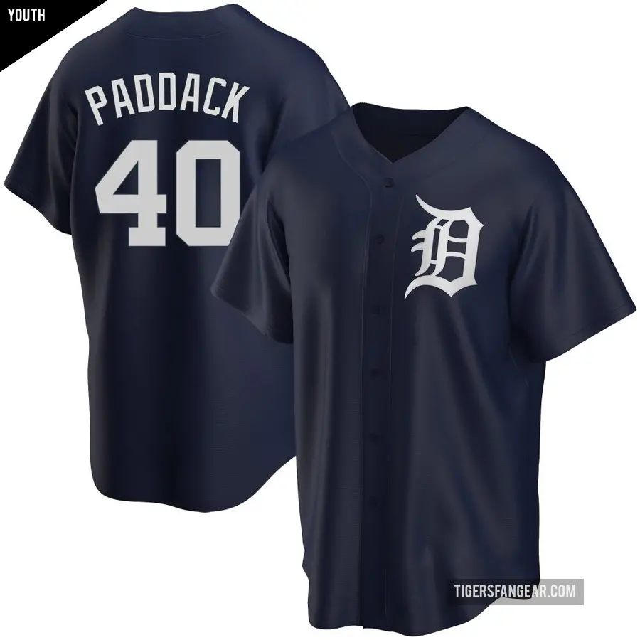 Youth Detroit Tigers ＃40 Chris Paddack Replica Navy Alternate Jersey