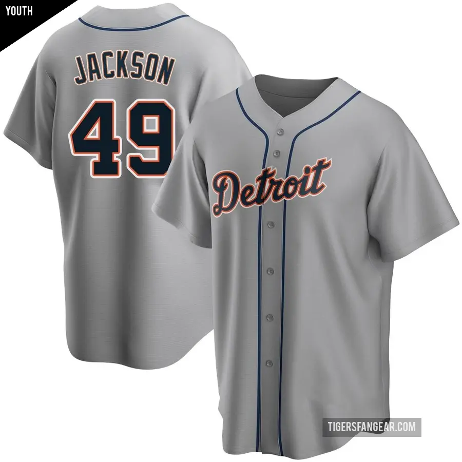 Youth Detroit Tigers ＃49 Luke Jackson Replica Gray Road Jersey
